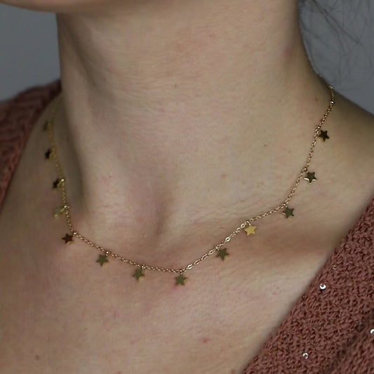 Dainty Star Necklace • Minimal Boho Beaded Necklace • Gold Layered Necklace for Women • BYSDMJEWELS
