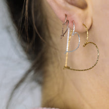 Load image into Gallery viewer, Open Heart Hoop Earrings • Thin Delicate Heart Earrings • Heart Shaped Earrings • Love Hoop Earrings • BYSDMJEWELS
