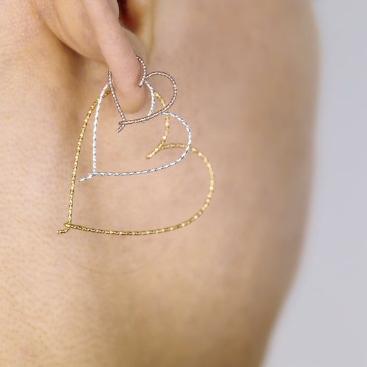 Open Heart Hoop Earrings • Thin Delicate Heart Earrings • Heart Shaped Earrings • Love Hoop Earrings • BYSDMJEWELS