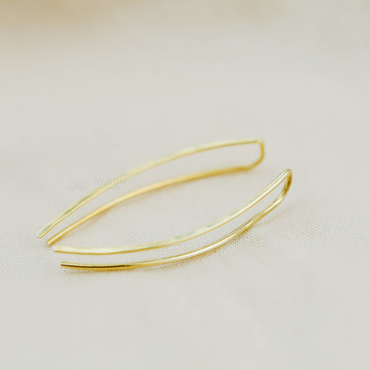 20 mm Dainty Long Ear Climbers • Silver, Gold, Rose gold • BYSDMJEWELS