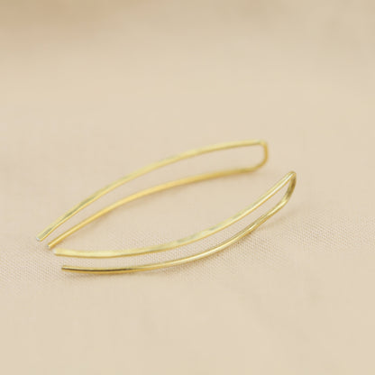 25 mm Dainty Long Ear Climbers • Silver, Gold, Rose gold • BYSDMJEWELS