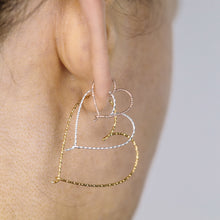 Load image into Gallery viewer, Open Heart Hoop Earrings • Thin Delicate Heart Earrings • Heart Shaped Earrings • Love Hoop Earrings • BYSDMJEWELS
