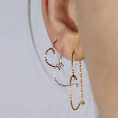 Open Heart Hoop Earrings • Thin Delicate Heart Earrings • Heart Shaped Earrings • Love Hoop Earrings • BYSDMJEWELS