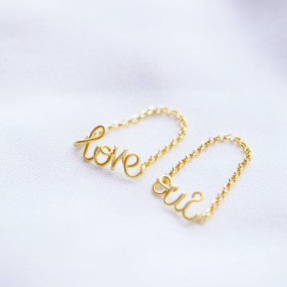 Personalized Name Ring Cursive Letter Name Ring Custom Ring Minimalist Gold Chain Ring Love Ring Oui Ring Gift For Mom Best Friend Gift