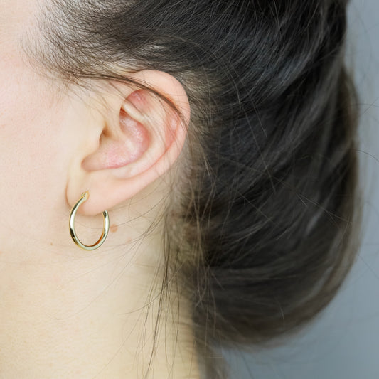 Simple Round Hoop Earrings, Huggies, Gold, Silver BYSDMJEWELS