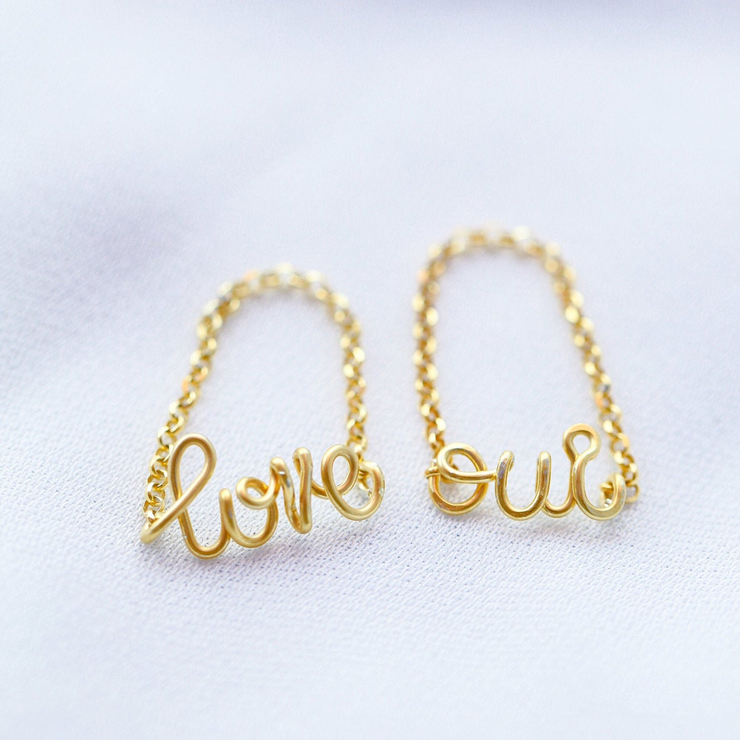 Personalized Name Ring Cursive Letter Name Ring Custom Ring Minimalist Gold Chain Ring Love Ring Oui Ring Gift For Mom Best Friend Gift