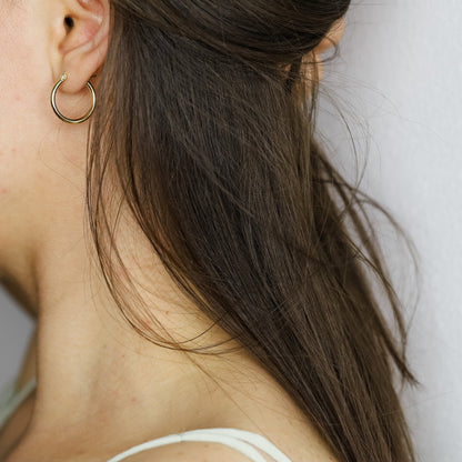Simple Round Hoop Earrings, Huggies, Gold, Silver BYSDMJEWELS