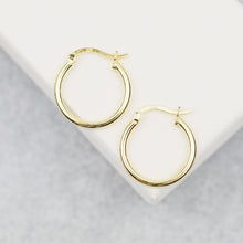 Load image into Gallery viewer, Simple Round Hoop Earrings, Huggies, Gold, Silver BYSDMJEWELS
